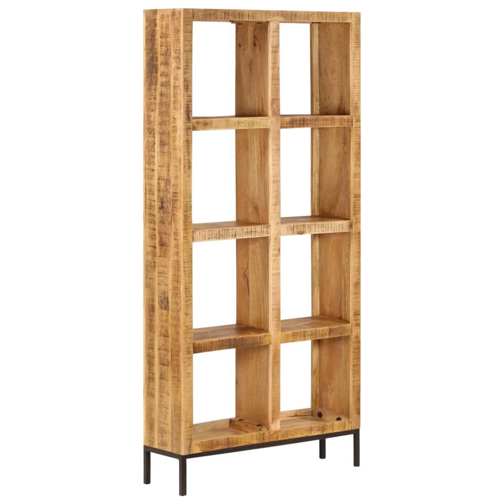 4 Open Compartment Mango Wood Bookcase L52123