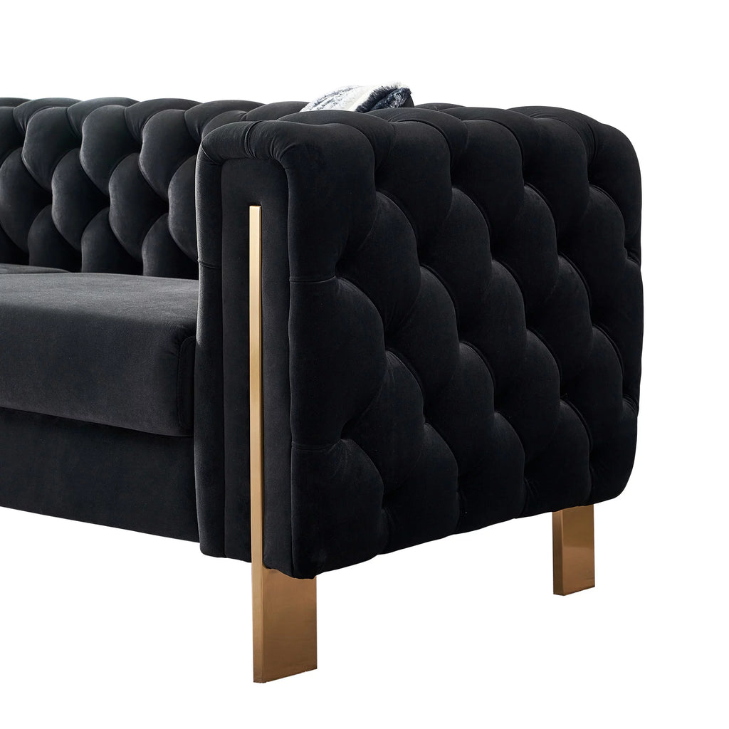Modern Velvet Tufted Sofa with 2 Pillows B7567