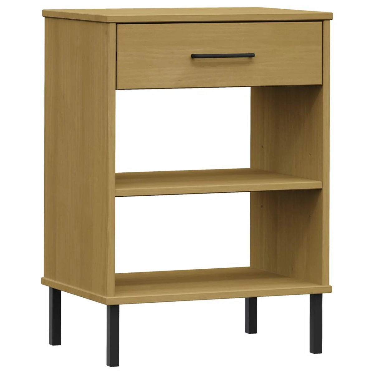 Pine Wood Console Cabinet with Drawer and Shelves F213046