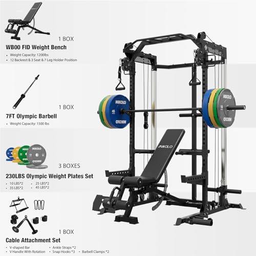 2000LB Power Cage with Dual Pulley System S613