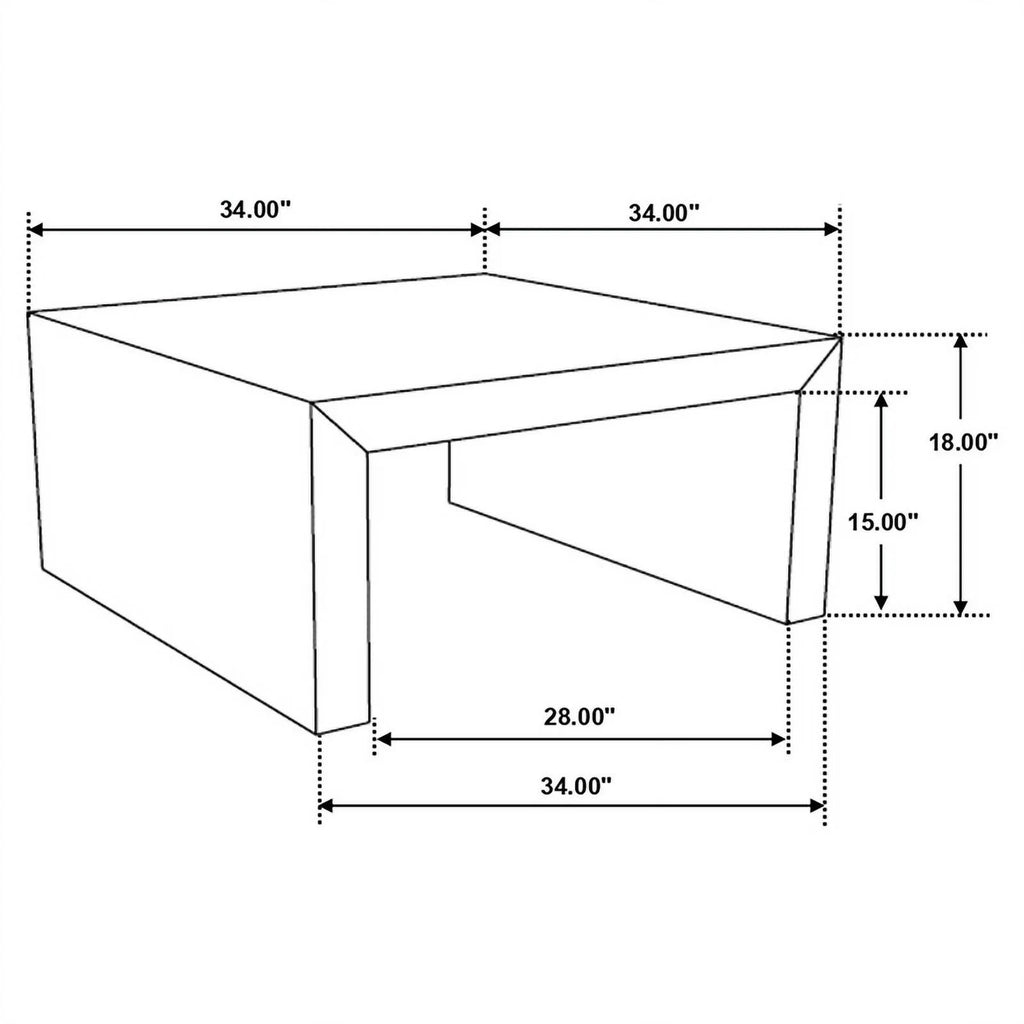 Brown Square Solid Wood Coffee Table N9156