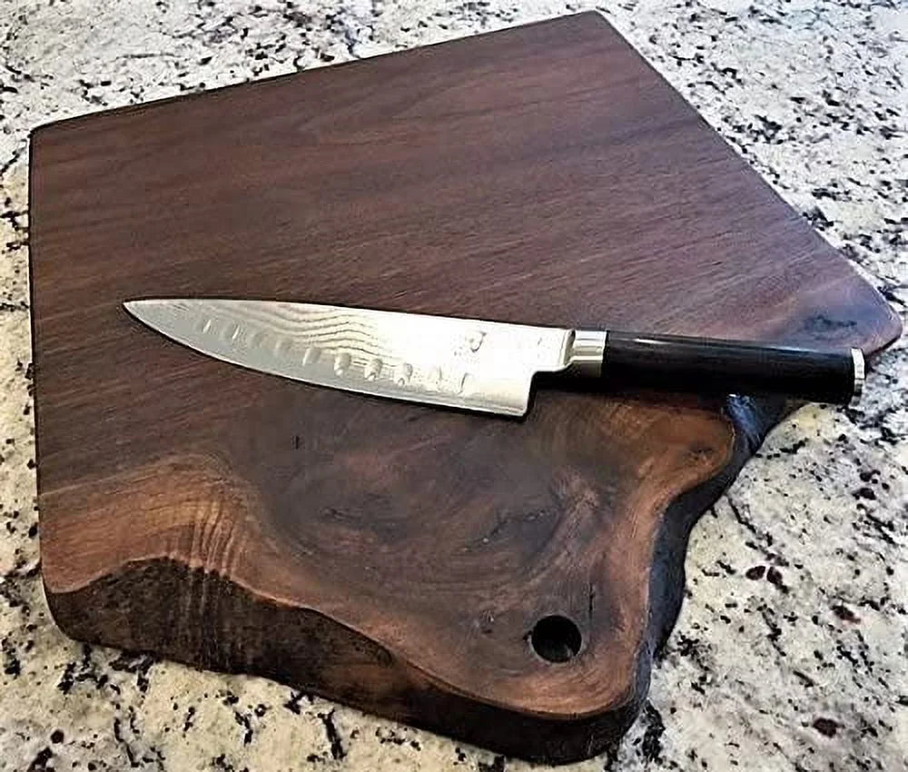 Black Walnut Double Live-Edge Wood Cutting Board 20" x 12.5" N1550