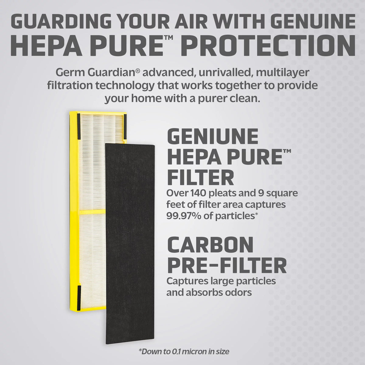 True HEPA Replacement Filter for Air Purifiers, 2 Pack Q97375