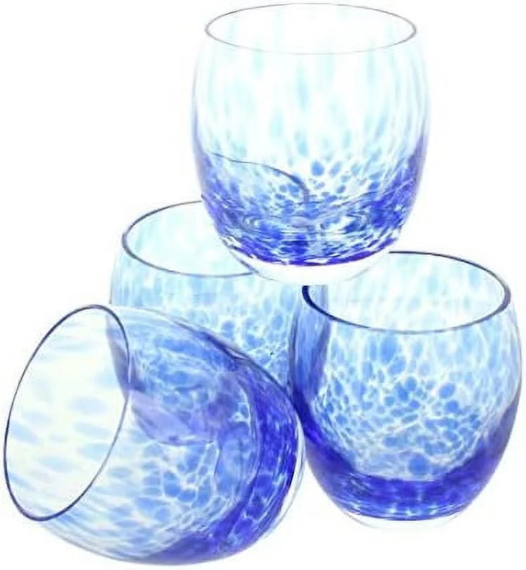 Cobalt Confetti Juice Glass Set T6250
