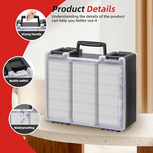 Clear Trading Card Storage Box for 3200+ Double Sided Card Deck Case L938