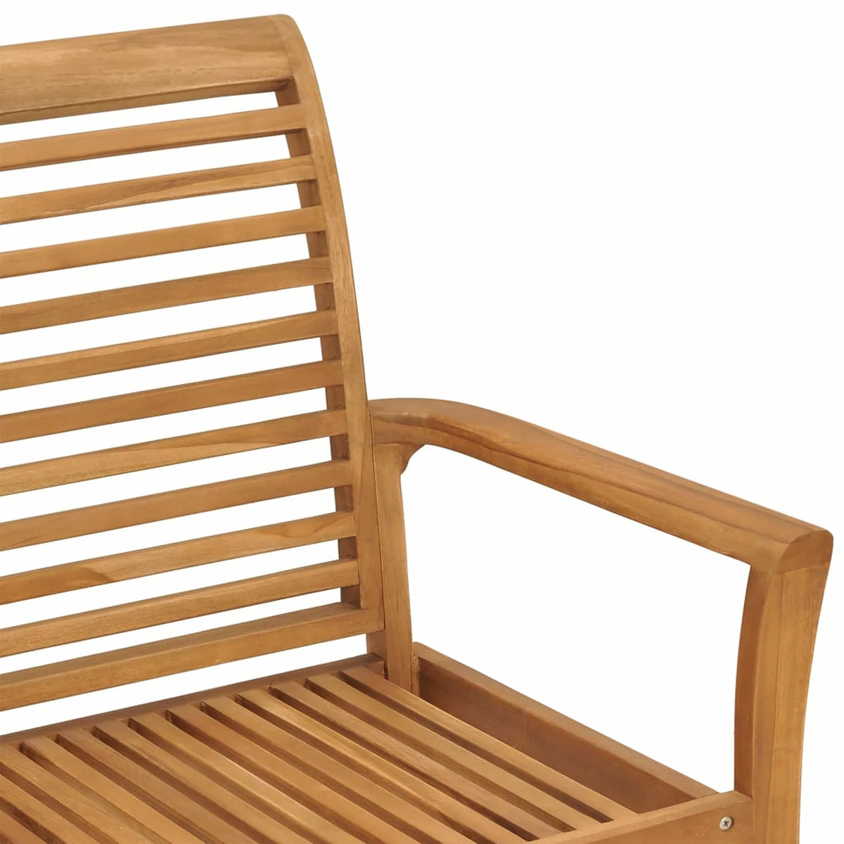 Patio Bench with Beige Cushion Solid Teak Wood W71188