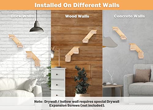 Cat Wall Climbing Shelf, 2 pcs 4 Step Wall-Mounted Ladder with Sisal Scratching Rope Z19535