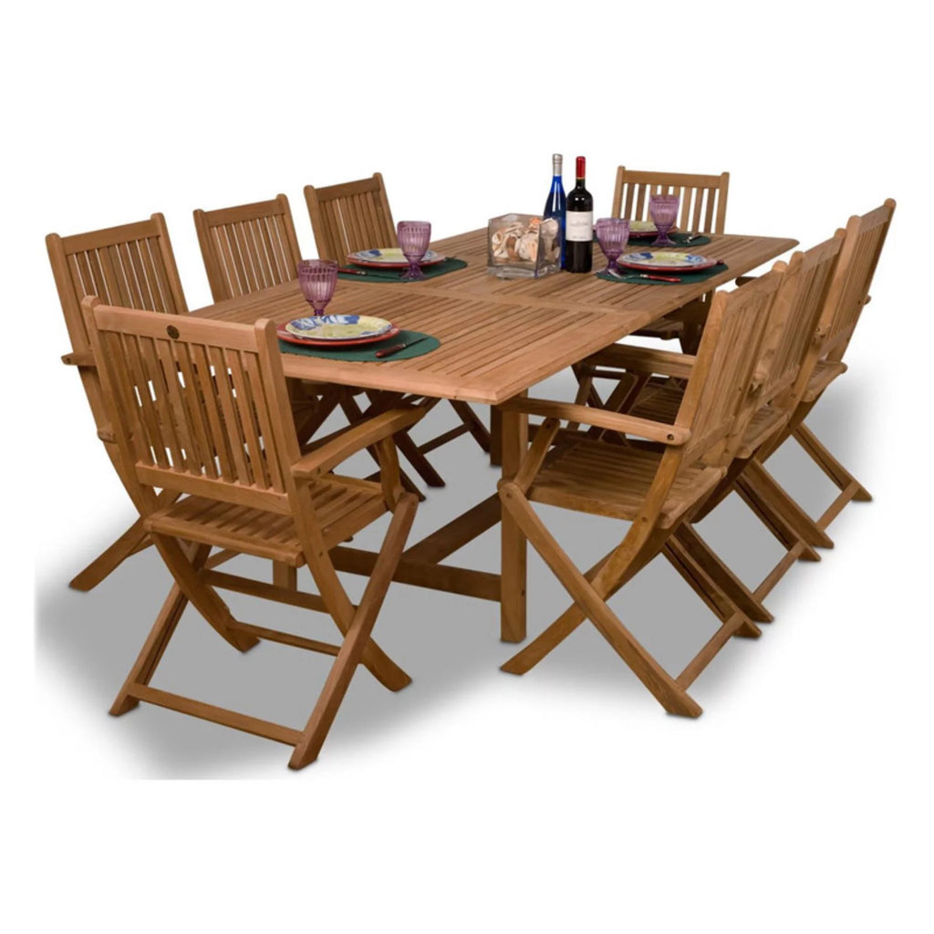 9 Piece Wood Patio Dining Set J470