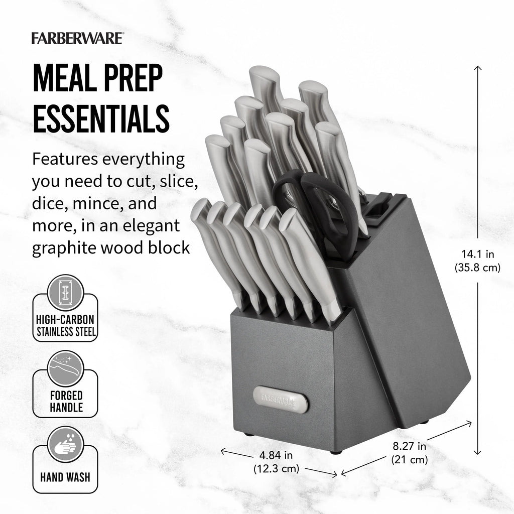 17 Piece Stainless Steel Knife Block Set R1551