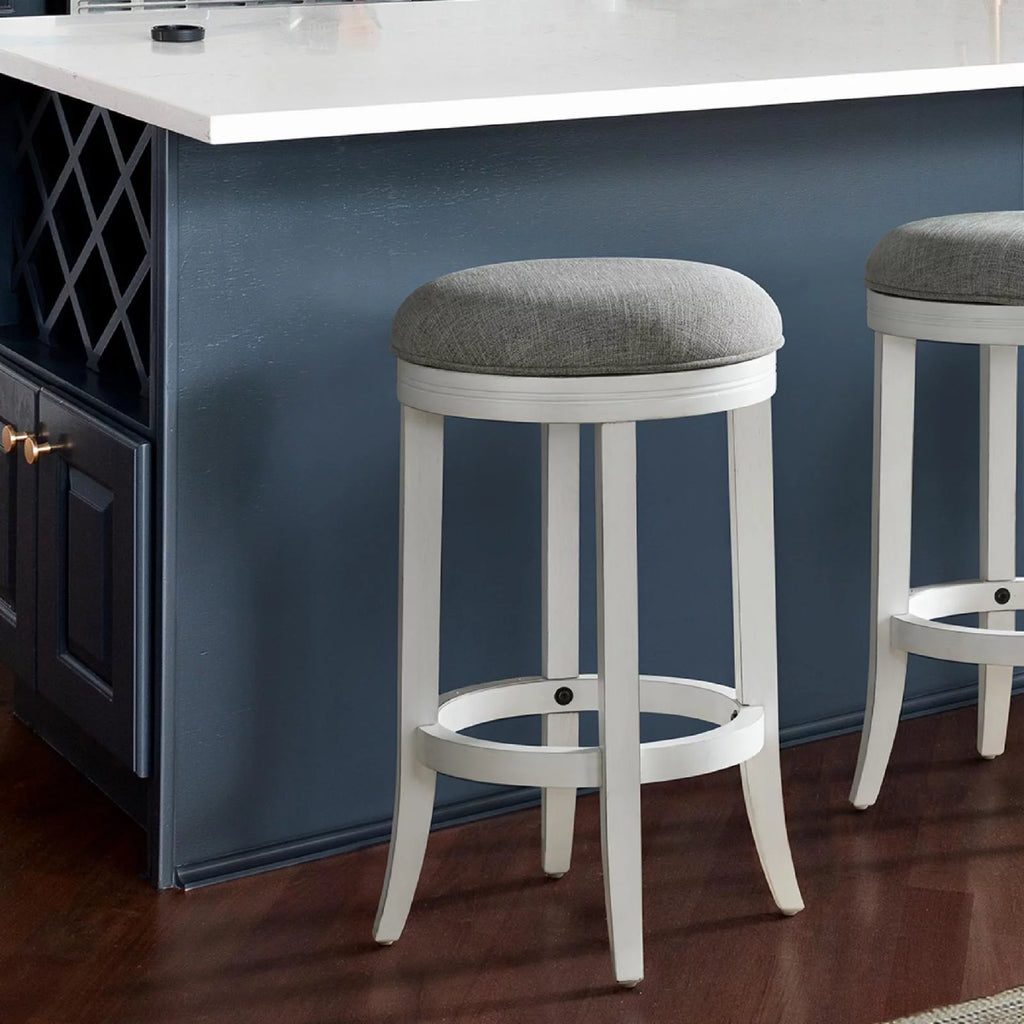 Upholstered Swivel Backless Counter-Height Barstool C872