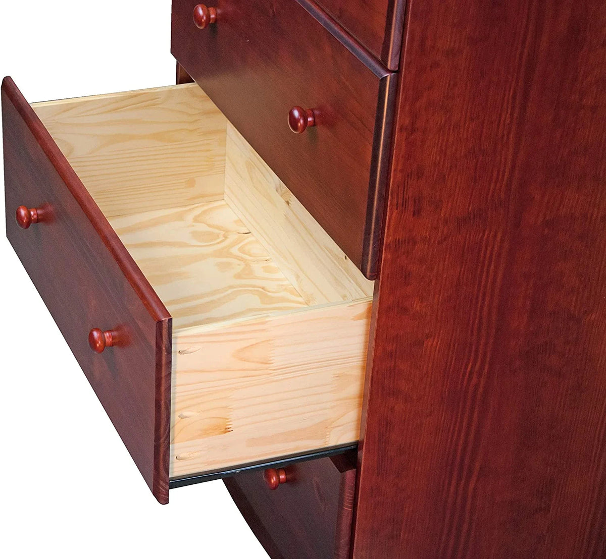 100% Solid Wood 5 Drawer Chest with Lock Honey Pine F398939