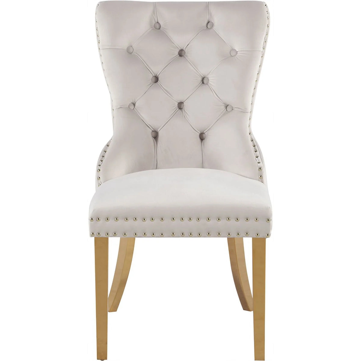 Cream Velvet Dining Chairs Set of 2 R254