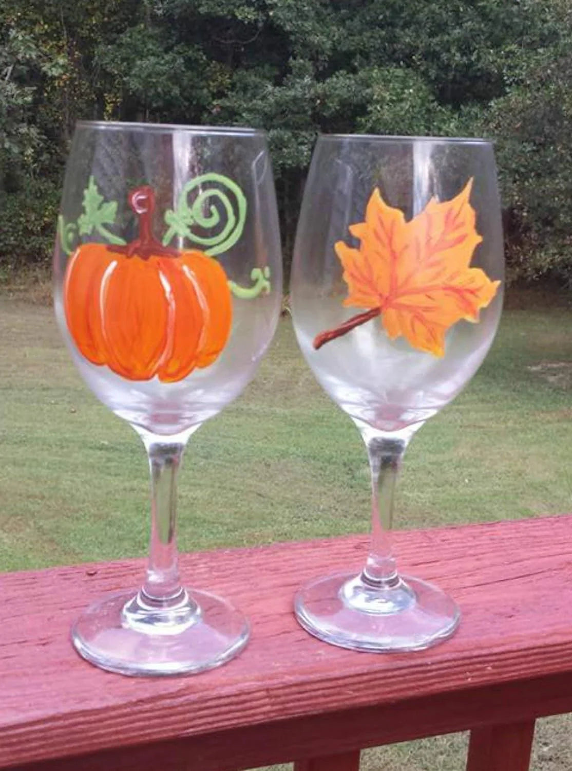 Hand Painted Wine Glasses Set Of 2 J389801
