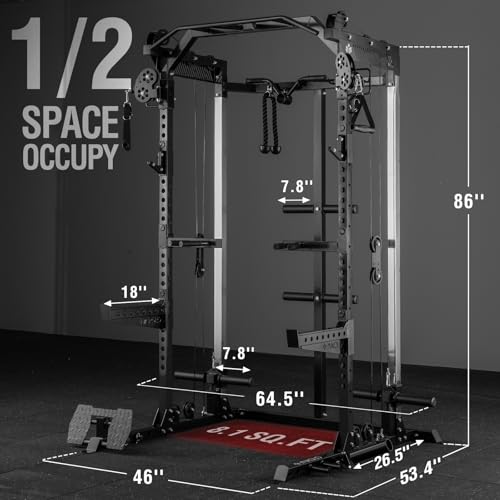 2000LB Power Cage with Dual Pulley System S613