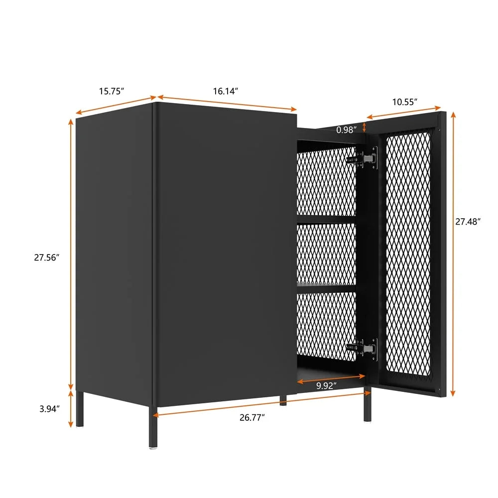 Metal Sideboard Cabinet with Adjustable Shelves Pink G2844