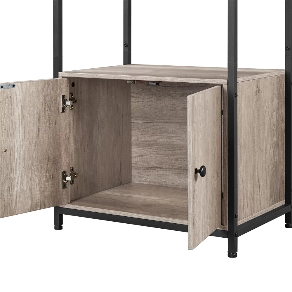 Gray Baker's Rack with Cabinet E851451